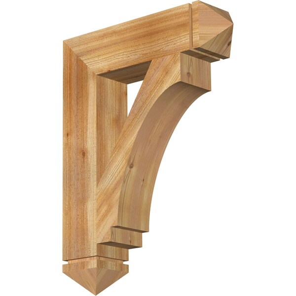 Ekena Millwork Imperial Arts & Crafts Rough Sawn Bracket, Western Red Cedar, 6"W x 26"D x 34"H BKT06X26X34IMP03RWR - main